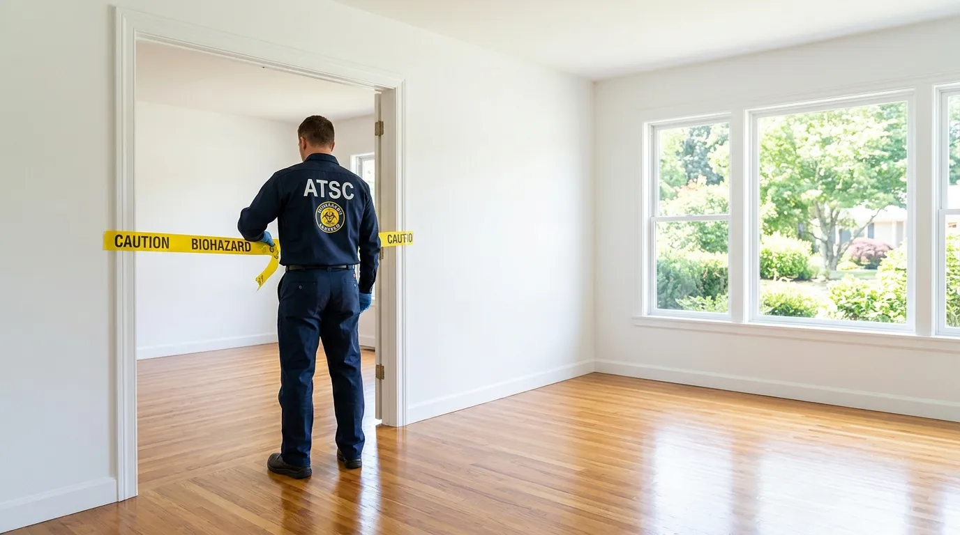 Certified biohazard cleanup crew performing Decomposition Cleanup in Robertsdale